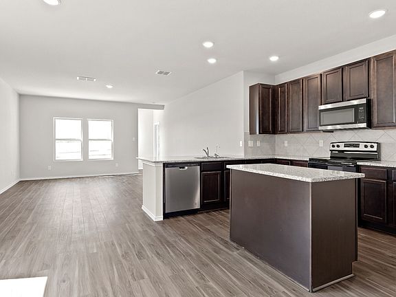 Kitchen to Dining and Family Room