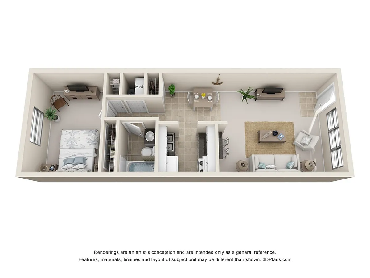 Floor plan 1 Bedroom 1 Bathroom