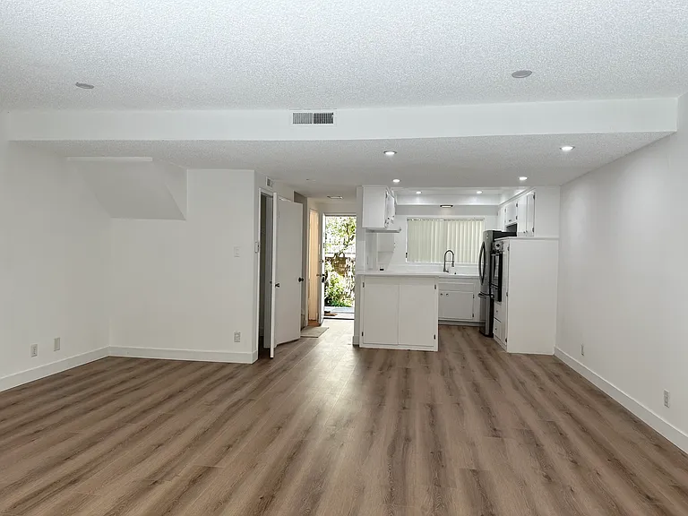 View from the living room to the kitchen