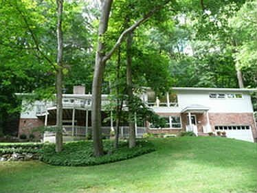 Huge double decks overlook lake