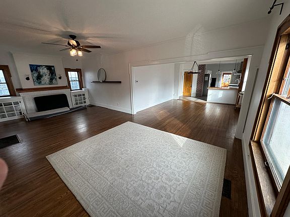 Large open living and dining area