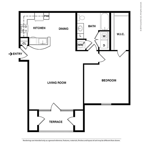 Floor plan 1 Bedroom Executive