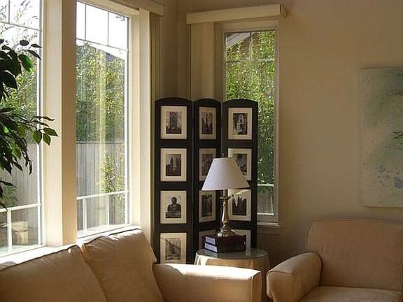 Family Room with Fireplace and high ceilings