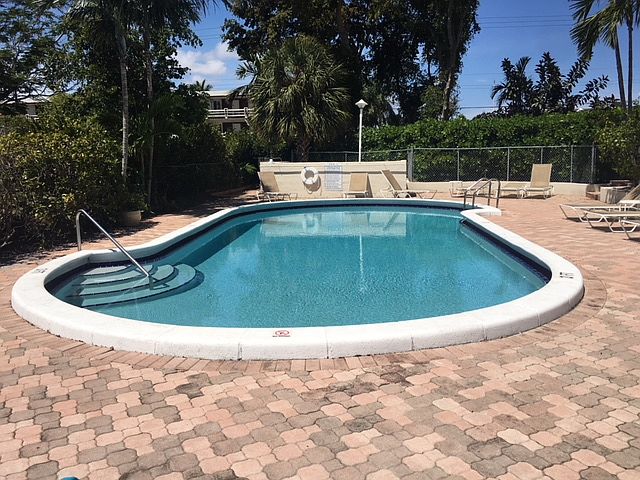 lovely pool area on canal
