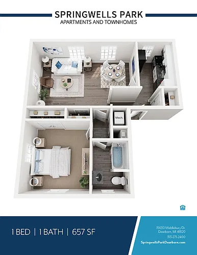 Floor plan 1 BED 1 BATH