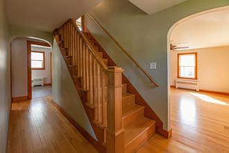 staircase and front hall