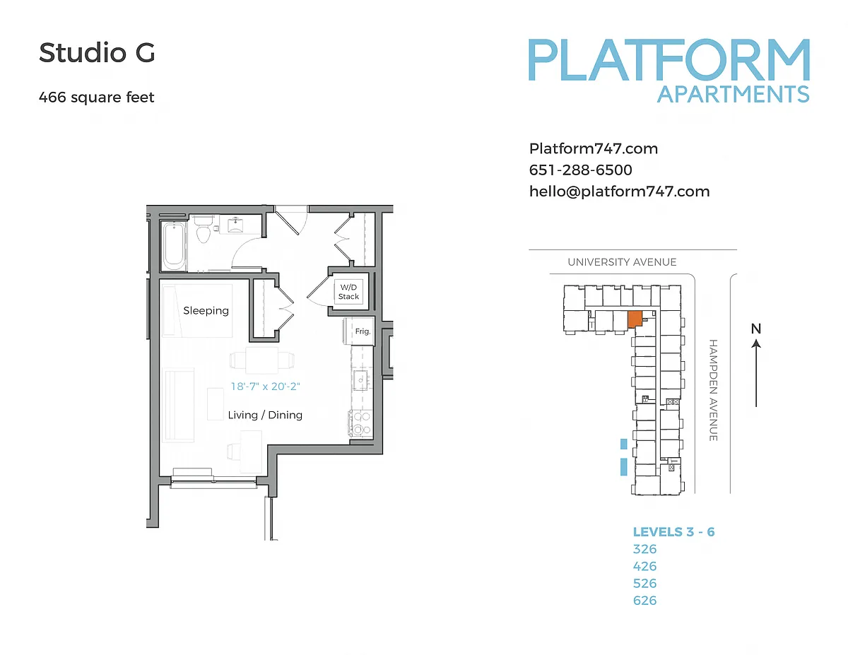 Floor plan Studio G