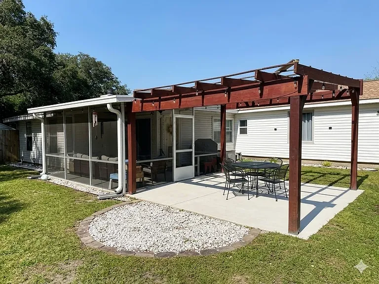 Backyard with Pergola and Screen Room