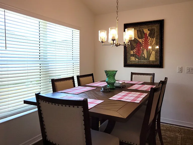 Intimate View of the Dining Room Area with a Place for Six.