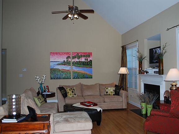 Cathedral ceiling living room