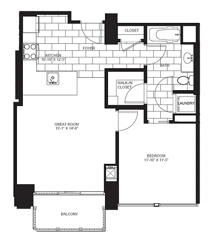 Floor plan One Bedroom A5
