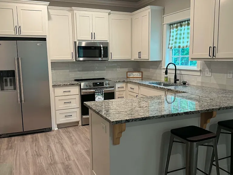 Kitchen with bar seating