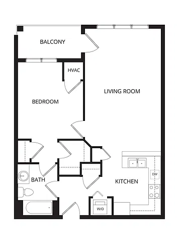 Floor plan 1X1 C1