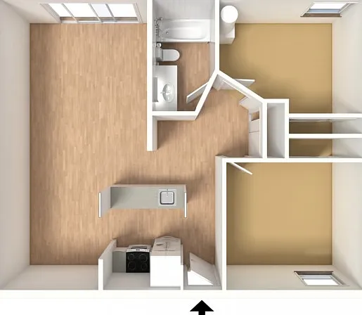 2 bedroom, 1 bathroom large 2 bedroom, 1 bathroom large