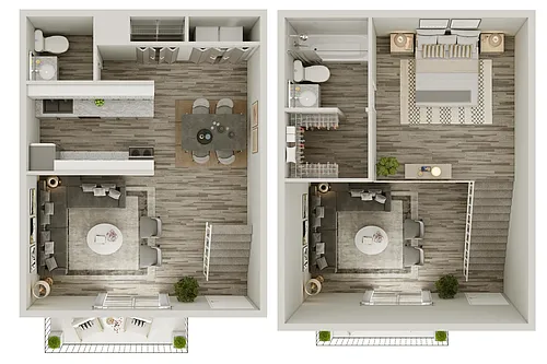 Floor plan 1 Bedroom 1.5 Bathroom