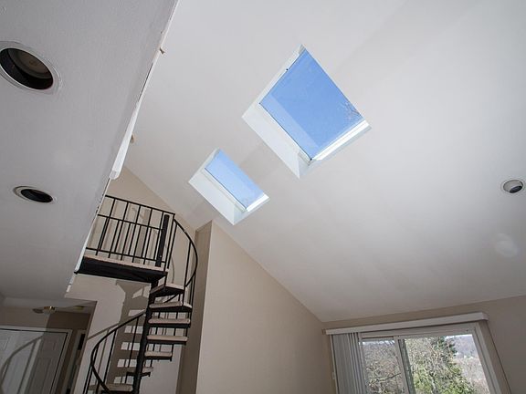 Skylights let tons of natural light in.