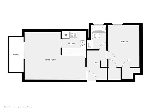 Floor plan 1 Bed 1 Bath