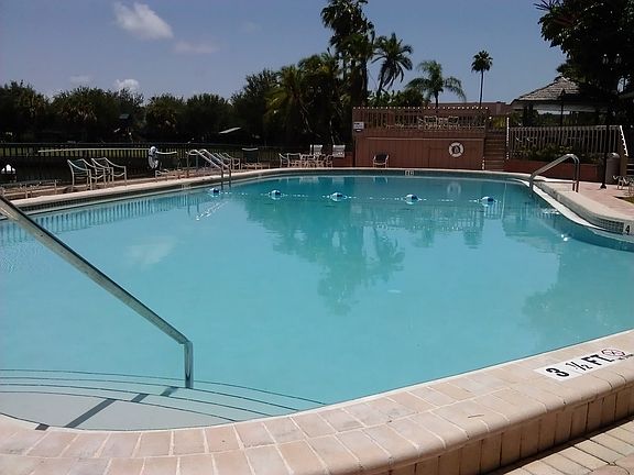 Heated pool in winter