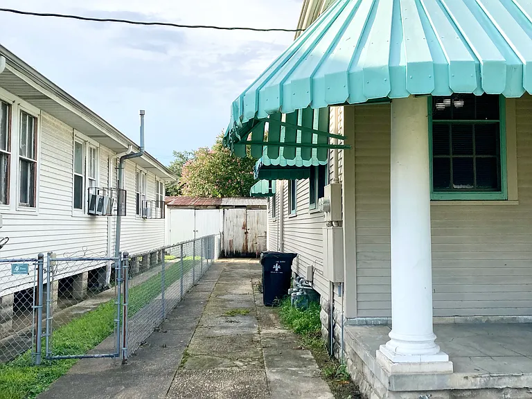 Sideyard and driveway