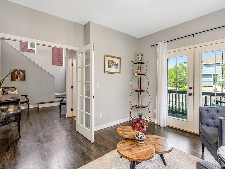Another angle of the french door room
