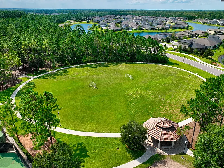 areal view of the soccer field