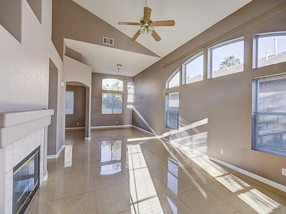 Living room with high ceilings