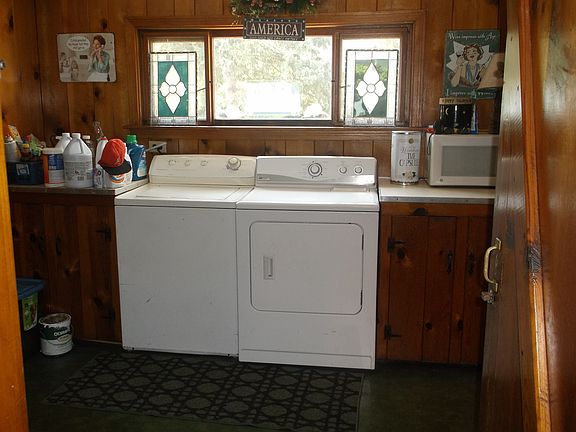 knotty pine laundry room