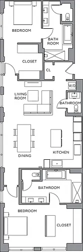 Floor plan 2 Bed/2 Bath-1800b