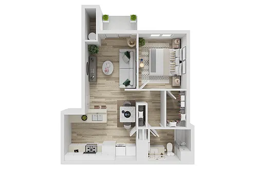 Floor plan 1 Bed 1 Bath