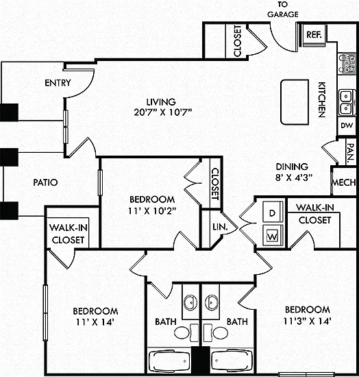 Floor plan Rogers with Attached Garage
