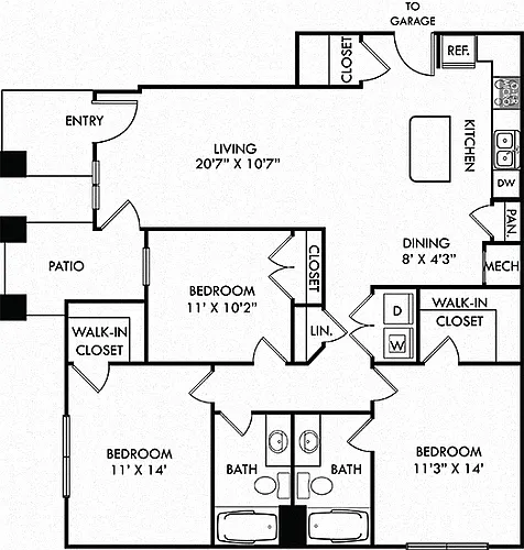 Floor plan Rogers with Attached Garage