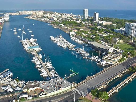 Aerial view of San Juan Bay, Millennium and Atlantic Ocean