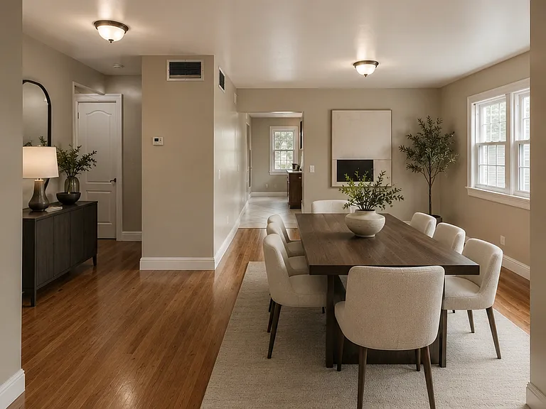 Dining and Foyer view- virtually staged