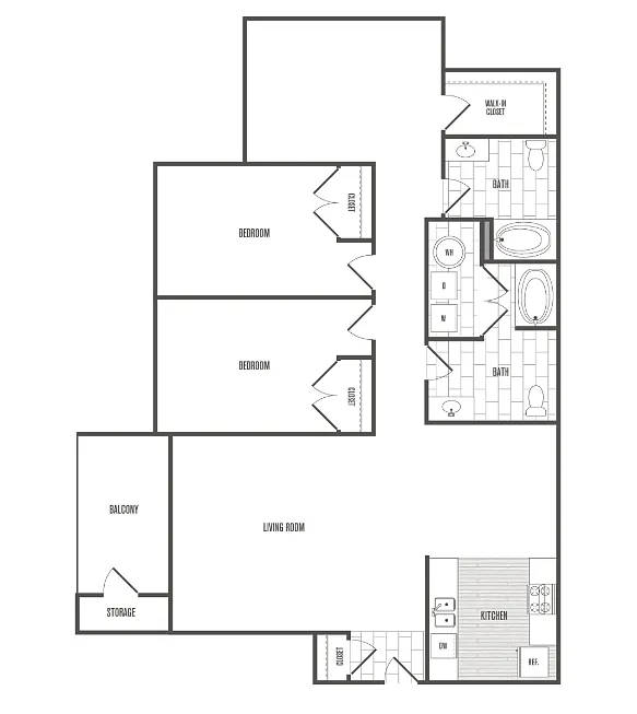 Floor plan Three-Bedroom