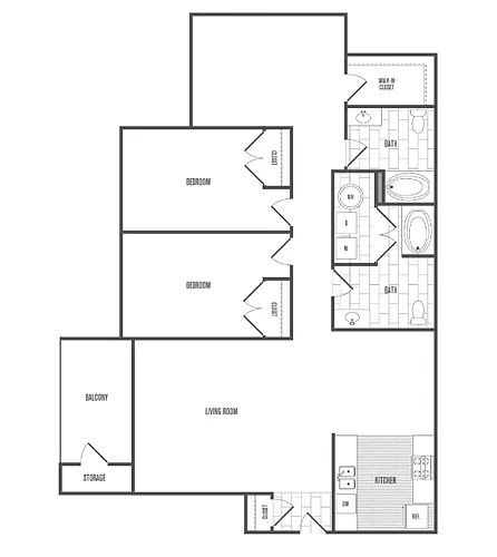 Floor plan Three-Bedroom