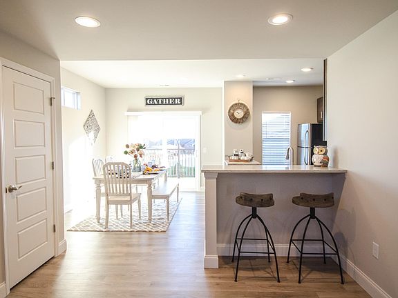 large coat closet and eat-in counter