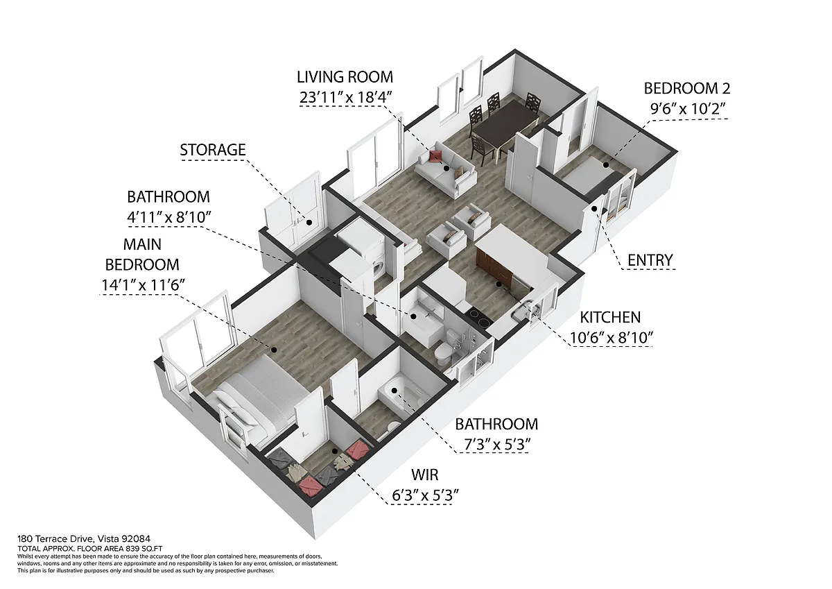 Floor plan 2 Bedroom 2 Bathroom