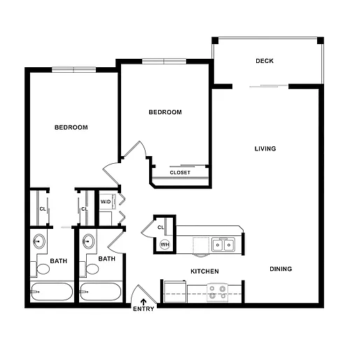 Floor plan Two Bedroom Two Bath