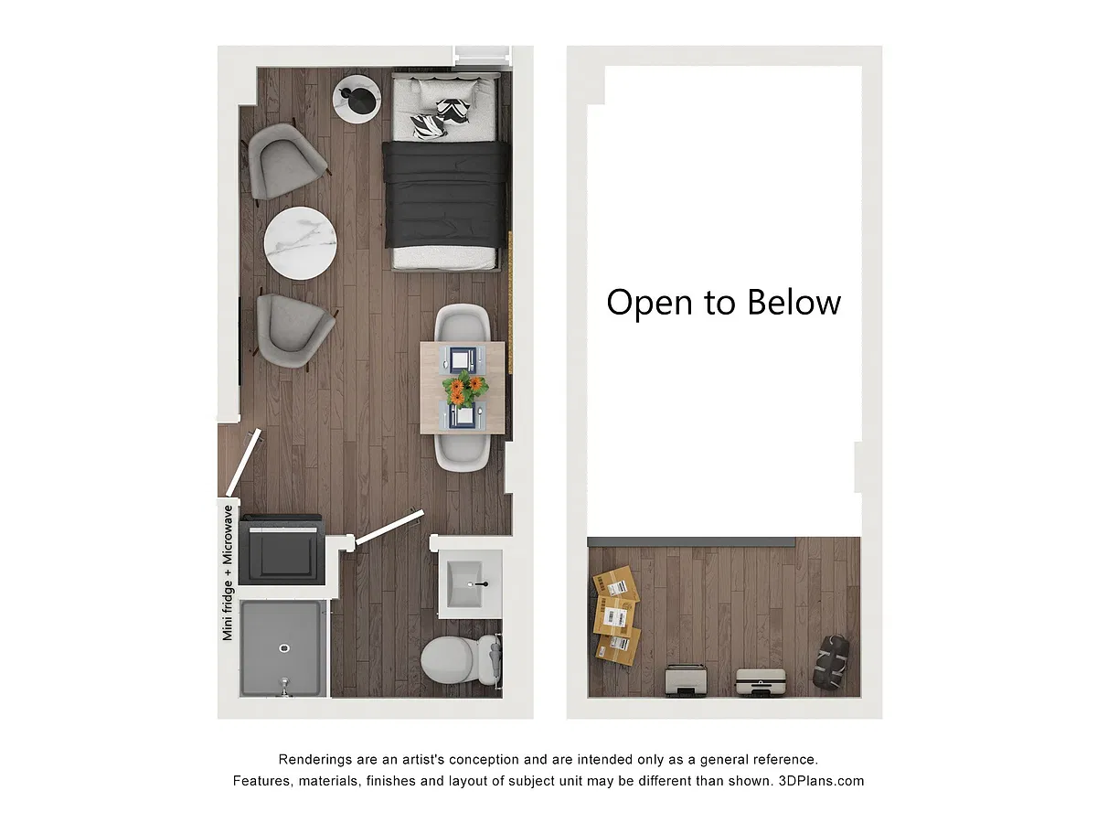 Floor plan Harvard Sleeping Room with Storage