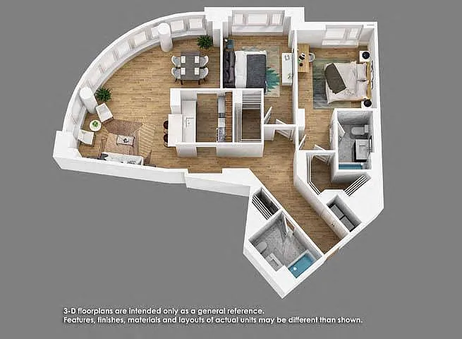 Floor plan 2 Bedroom 2 Bath- B11