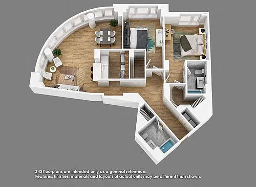 Floor plan 2 Bedroom 2 Bath- B11