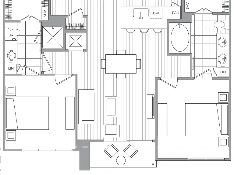 O: 2 bed / 2 bath O: 2 bed / 2 bath