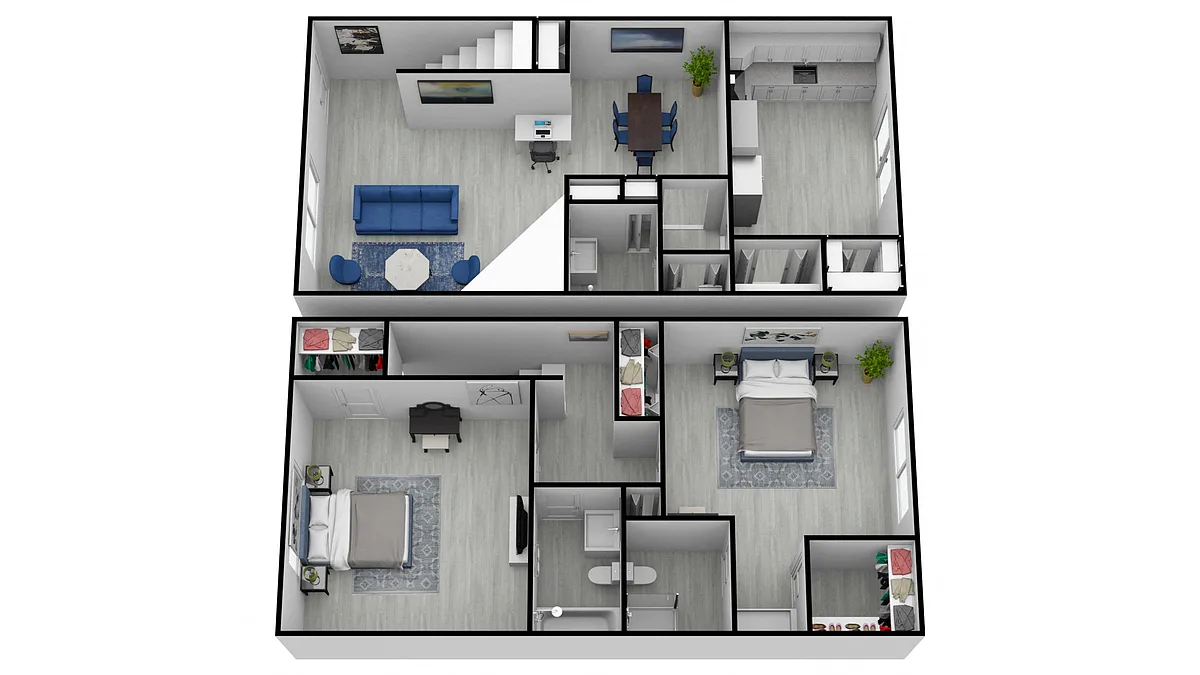 Floor plan II 2 Bed 2.5 Bath Townhome