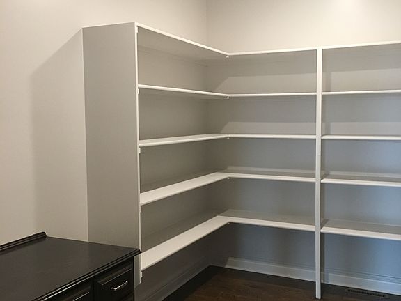 Walk-in pantry with desk