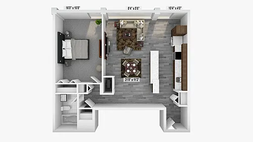 Floor plan 1 Bed Superior E