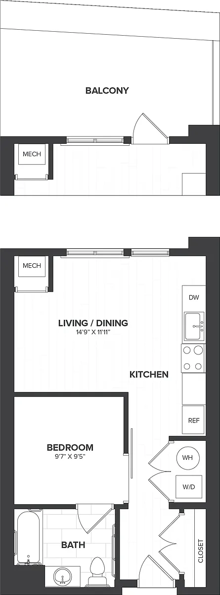 Floor plan Studio Alcove-S2.2