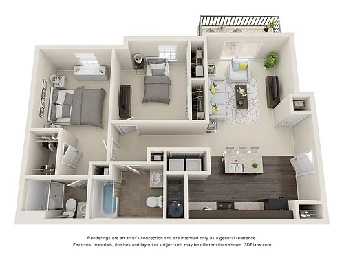Floor plan 2BR/2BA