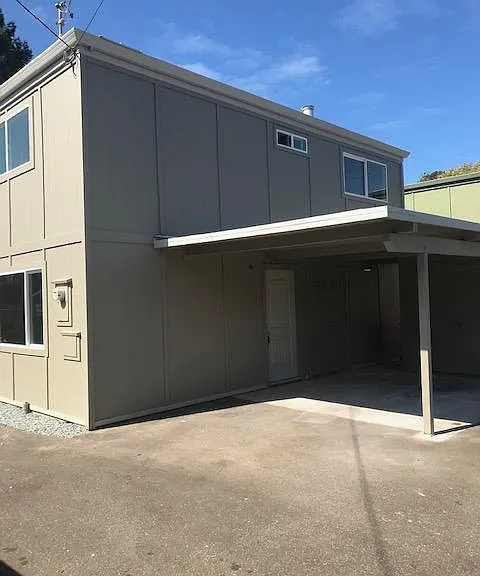 Front door and carport