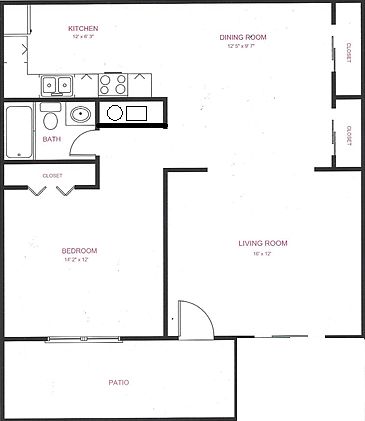 1 bedroom Floor plan