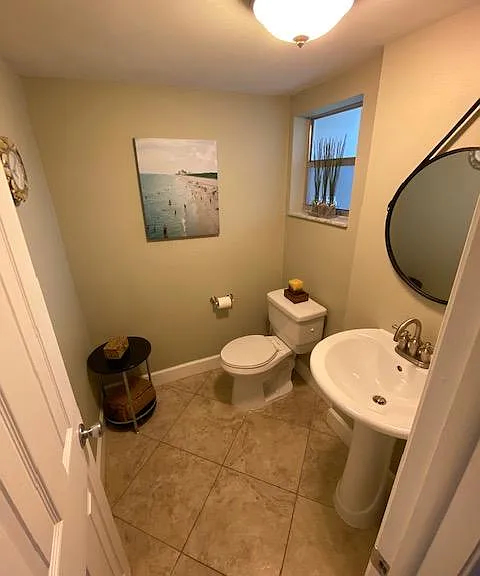 Half bath is perfect for guests.